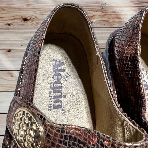 Alegria by PG lite Snakeskin Print Mary Janes Size 36 (US -6) - Picture 8 of 10